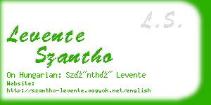 levente szantho business card